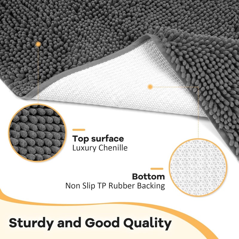 HOMEK Absorbent Dog Door Mat for Muddy Paws, 48" x 30" Chenille Indoor Mats for Entryway, Trap Dirt Front Door Mat Indoor Entrance Washable Non Slip Soft - Image 4